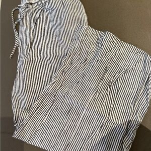 A New Day Grey Striped Linen Pants